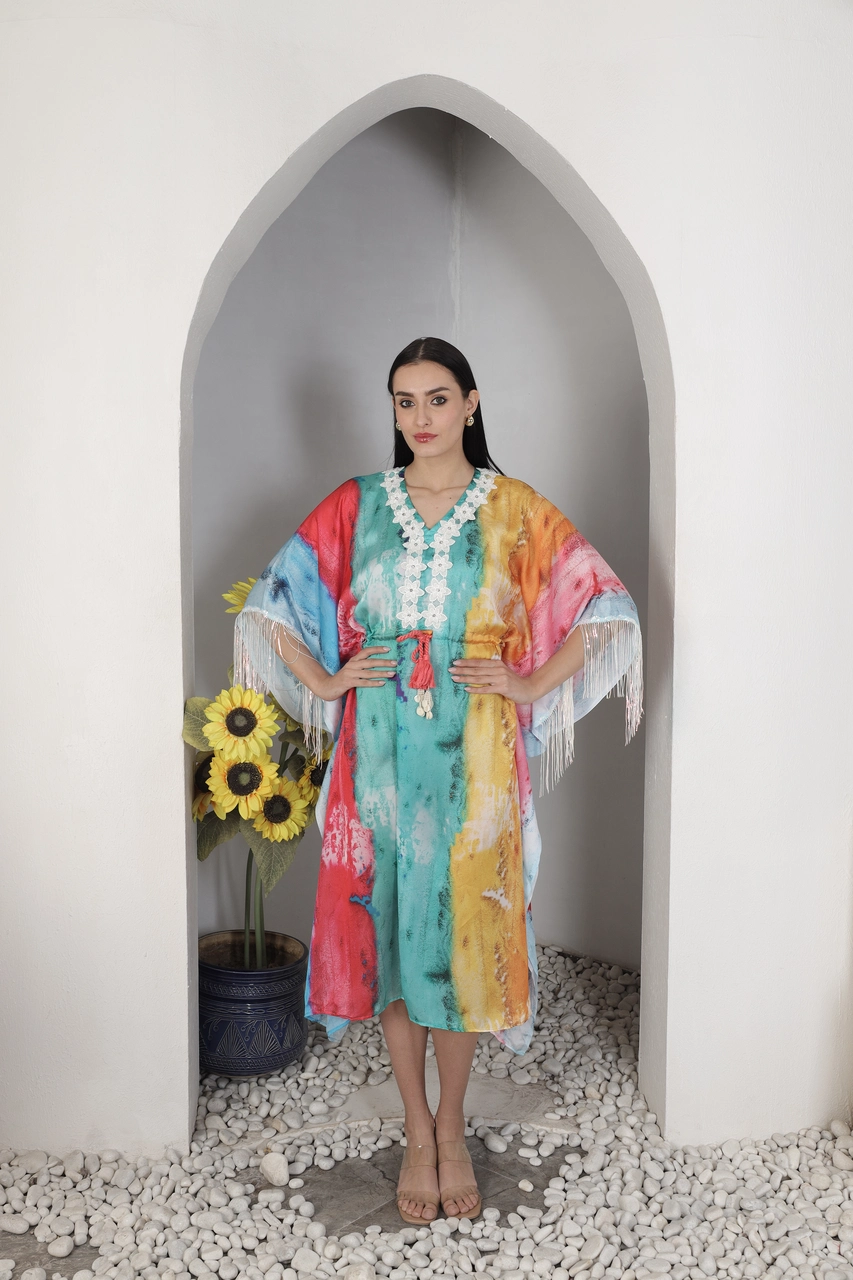 Pastel Kaftan Midi Dress