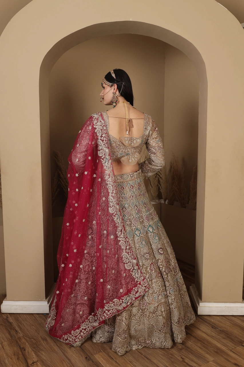 Ruby Veil Bridal Lehenga Alternate