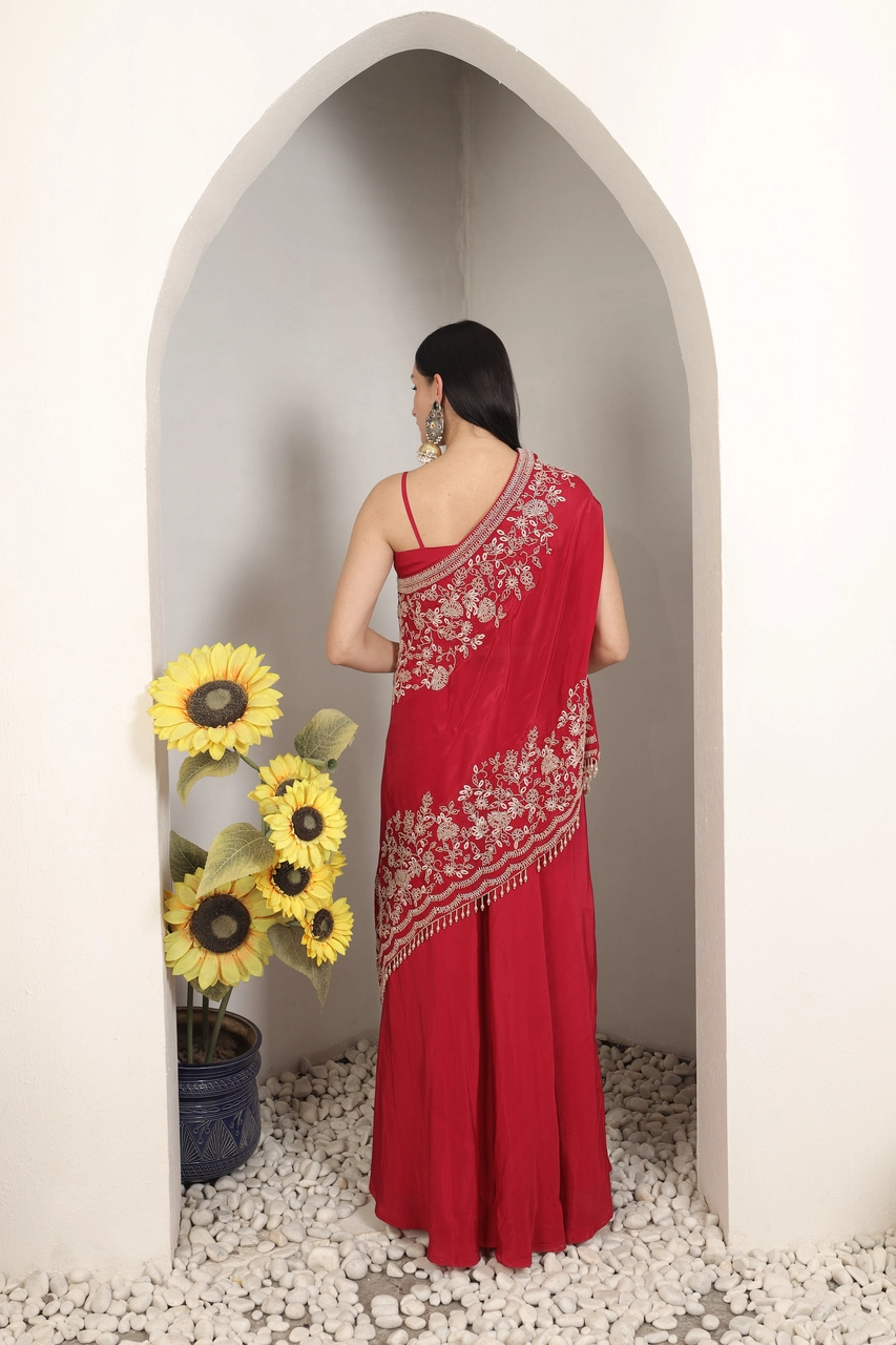 Crimson Drape Kurta Set Alternate