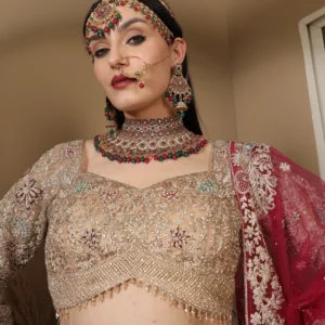 Ruby Veil Bridal Lehenga