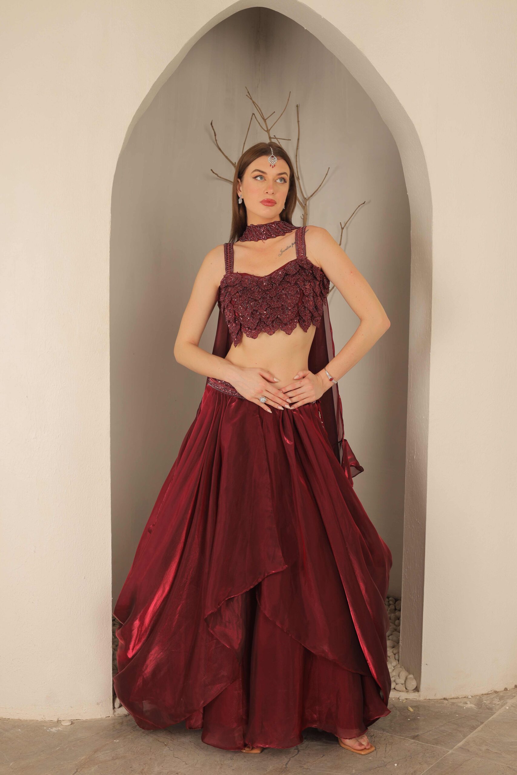 Crimson Aura Lehenga