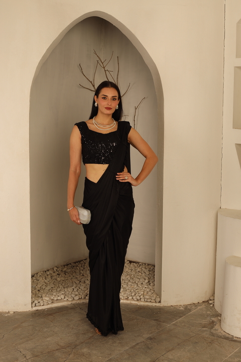 Midnight Muse Saree Set