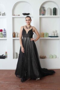 Étoile Embellished Tulle Evening Gown