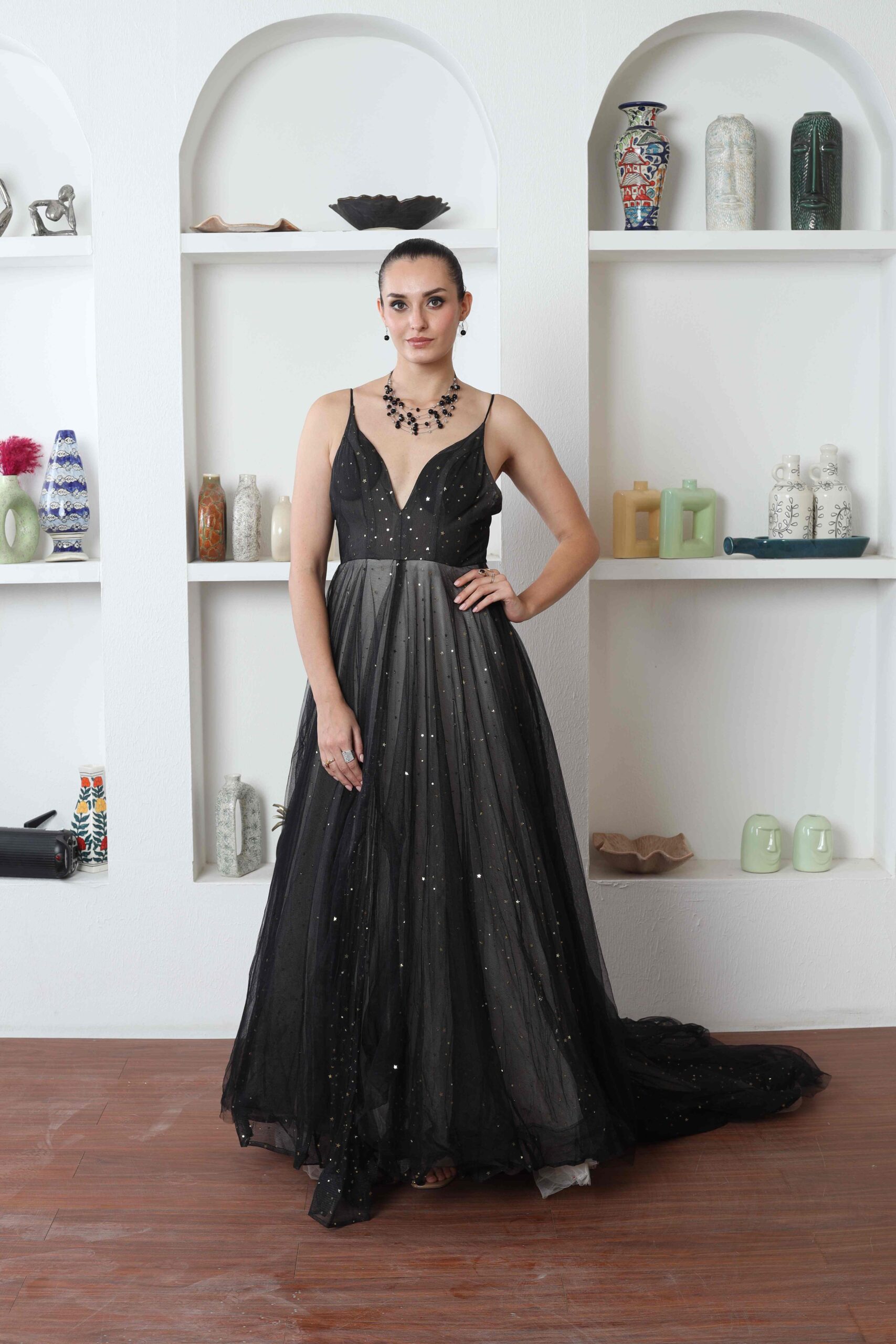 Étoile Embellished Tulle Evening Gown