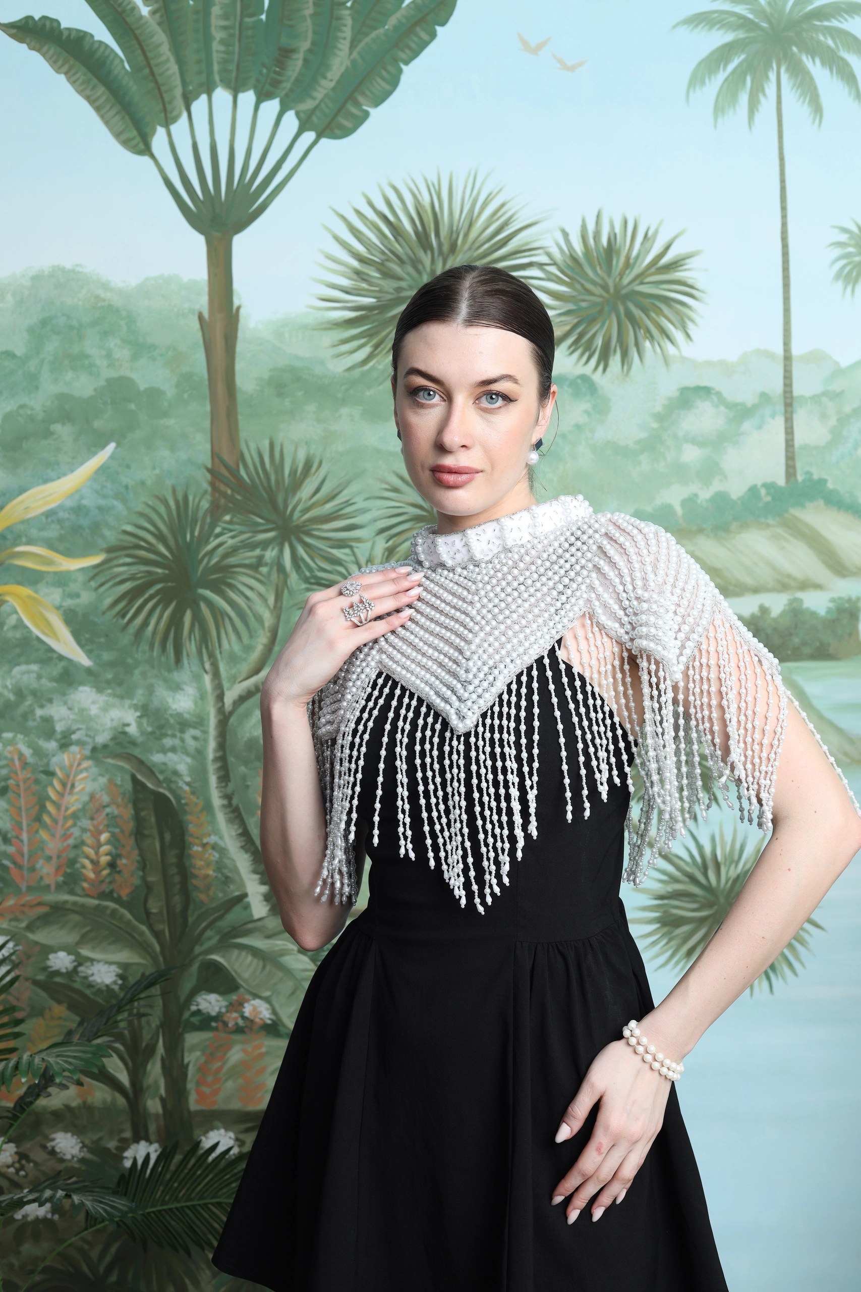 Étoile Pearl Cape Dress Alternate