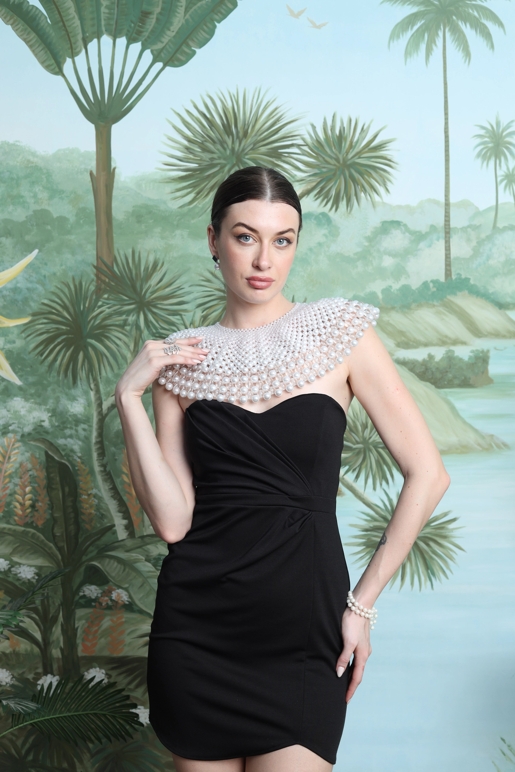 Perla Drape Mini Dress Alternate