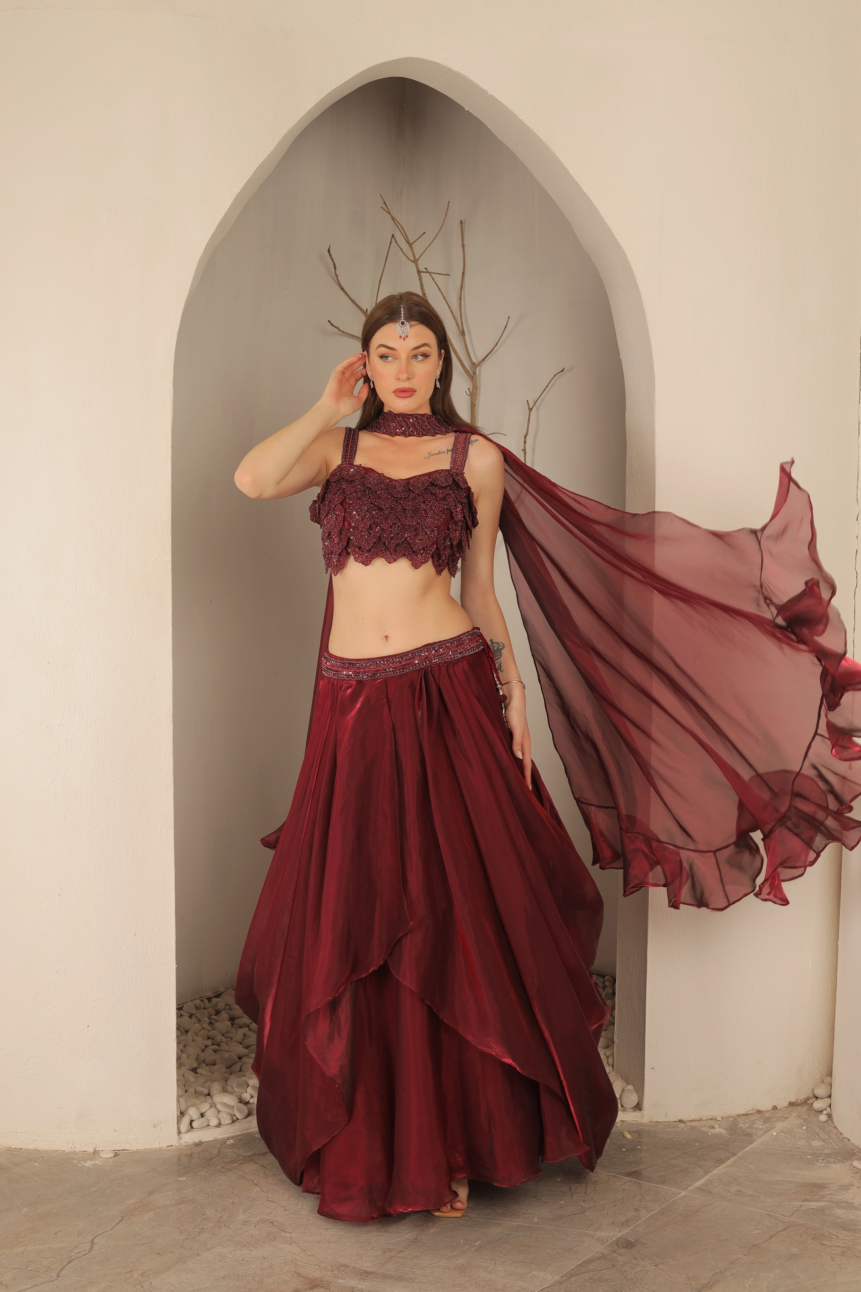 Crimson Aura Lehenga Alternate