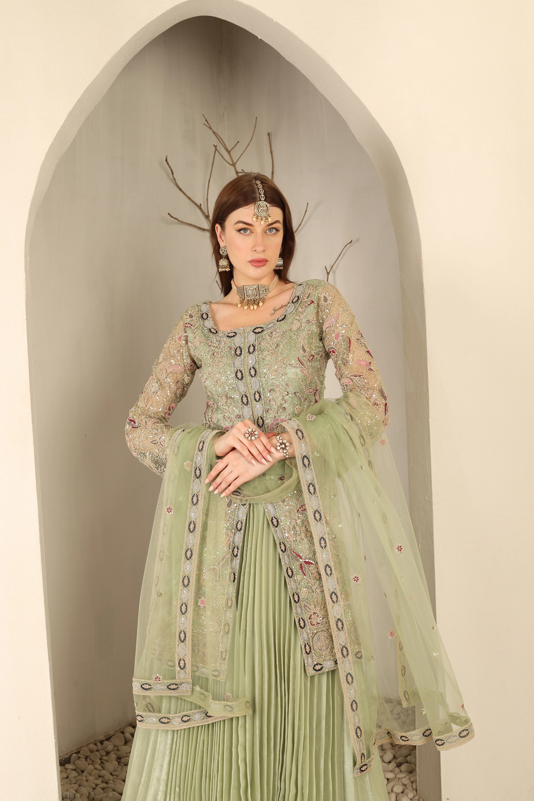 Verde Élan Jacket Lehenga