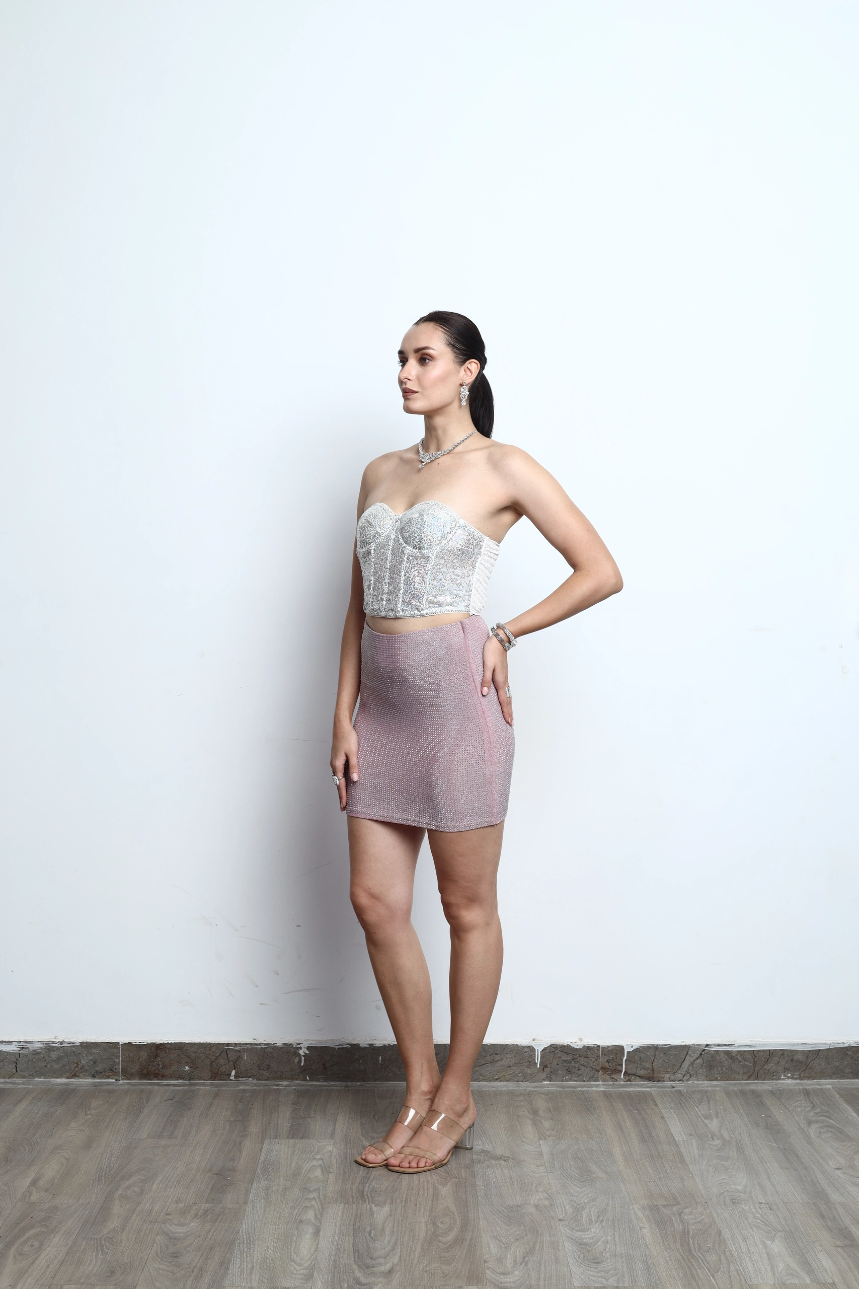Aurelle Corset Top &Crystal Mini Skirt Alternate