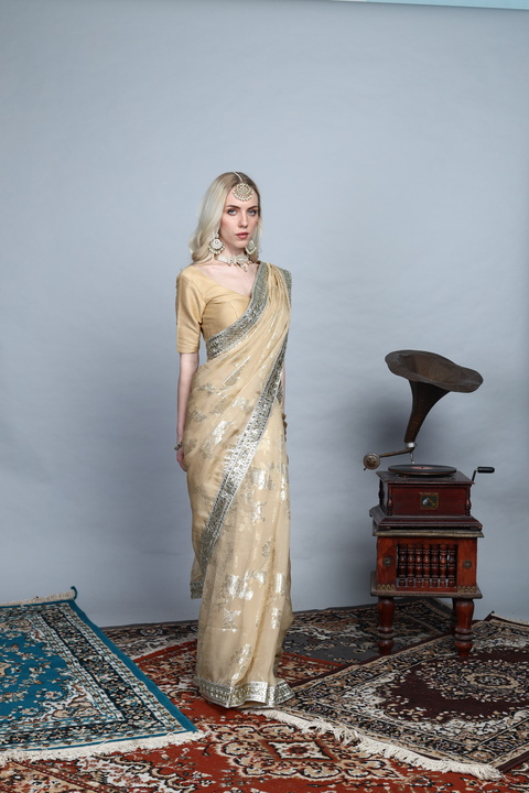 Seravine Tissue Embroidered Saree