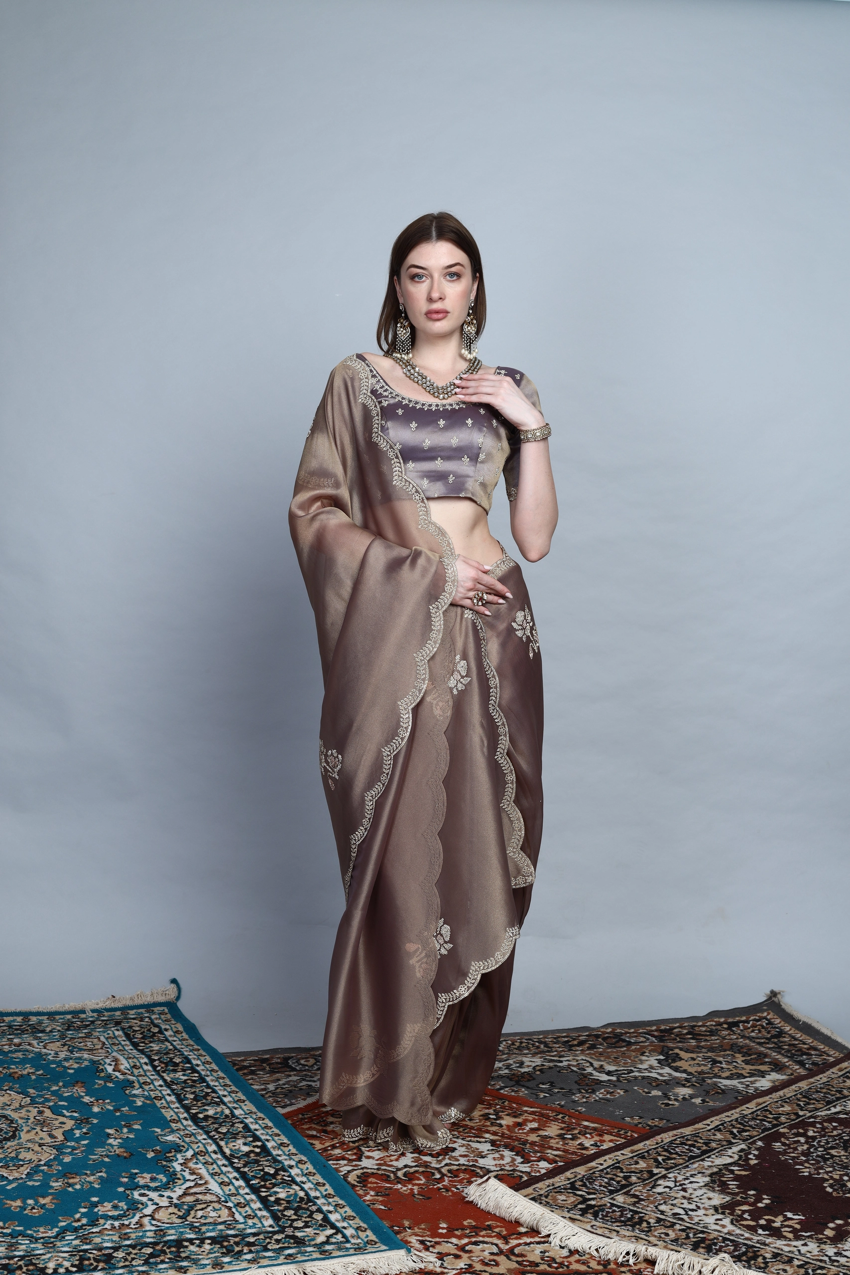 Patina Silk Embroidered Saree Alternate