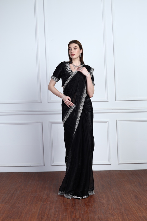 Obsidian Swarovski Couture Saree