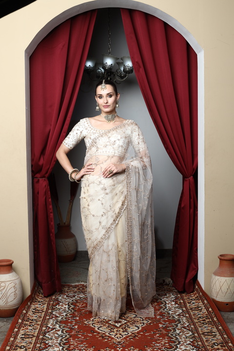 Étoffe Champagne Couture Saree