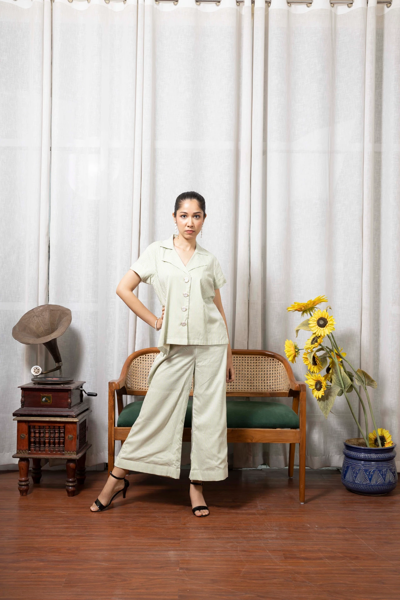 Sage Stripe Lounge Co-Ord Set