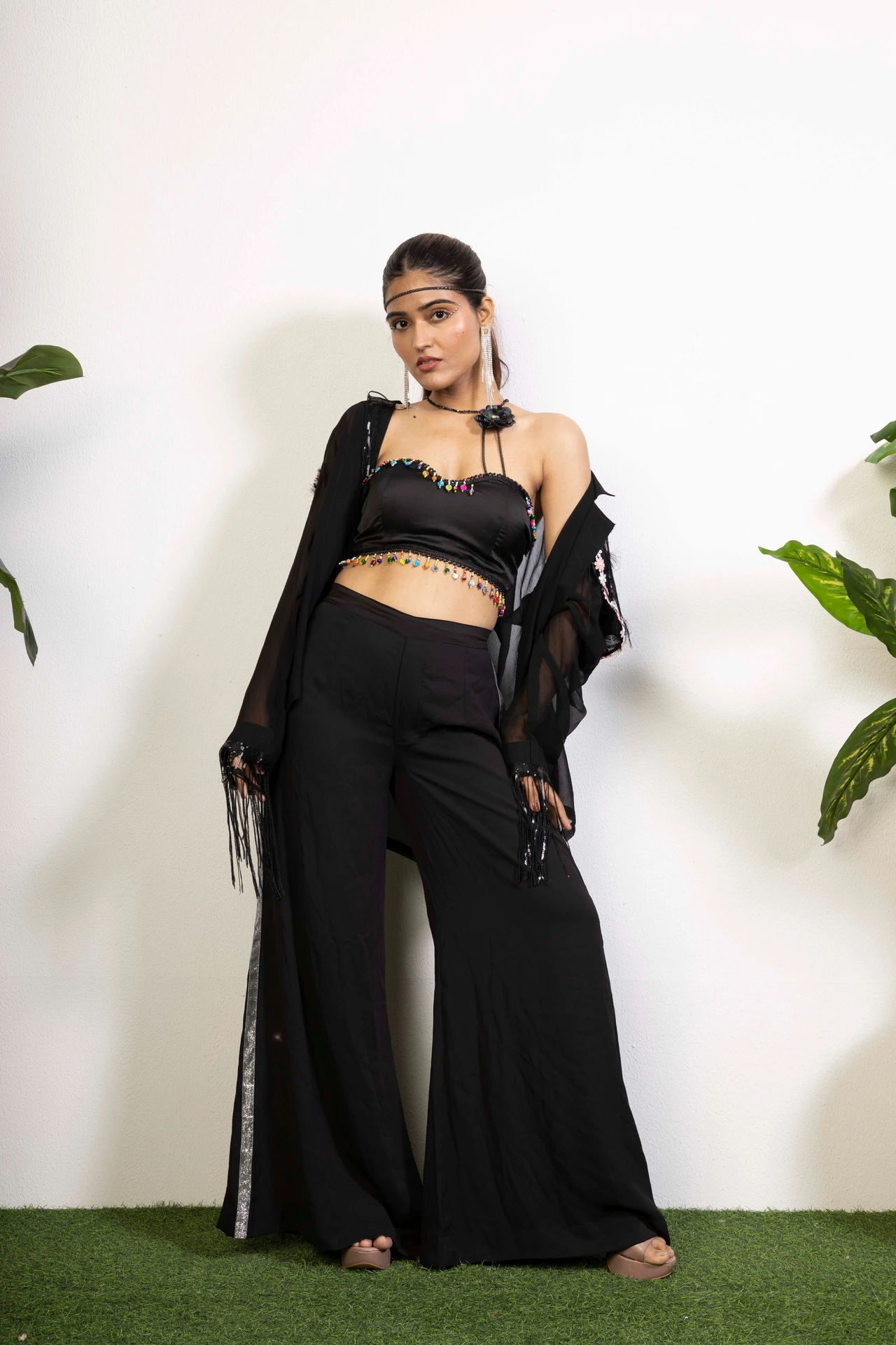 Midnight Fringe Three-Piece Co-Ord Set