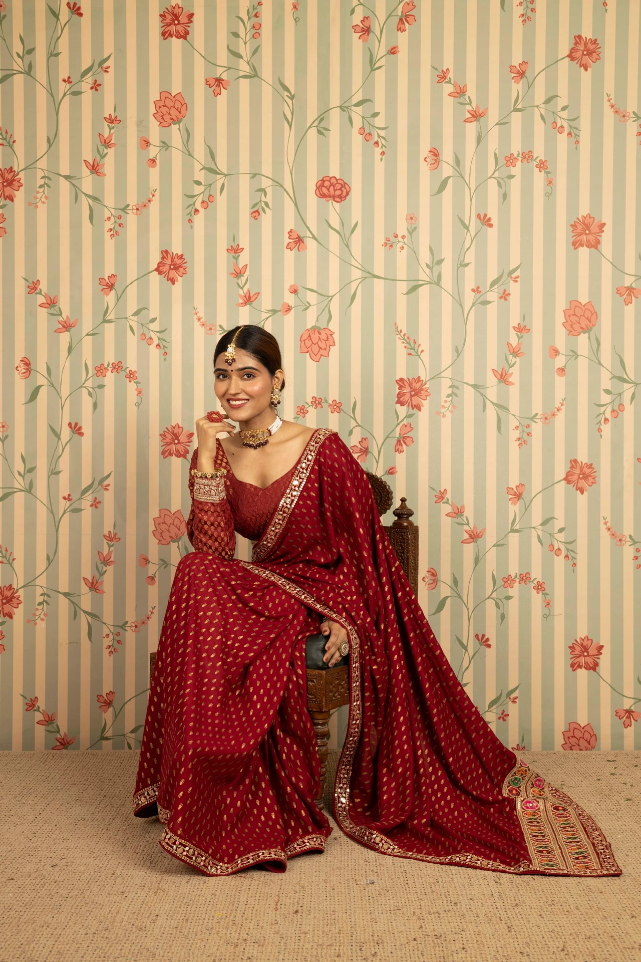 Surkh Noor Saree Alternate