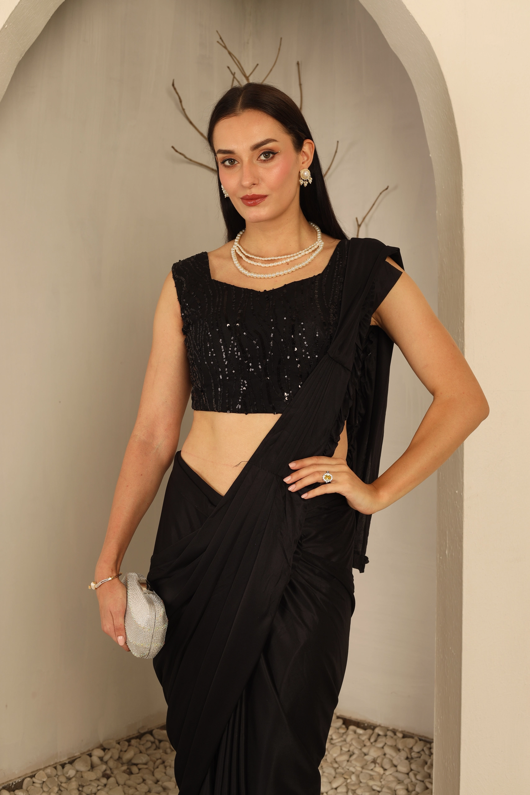 Midnight Muse Saree Set Alternate