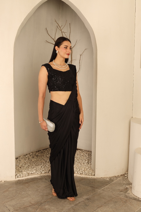 Midnight Muse Saree Set