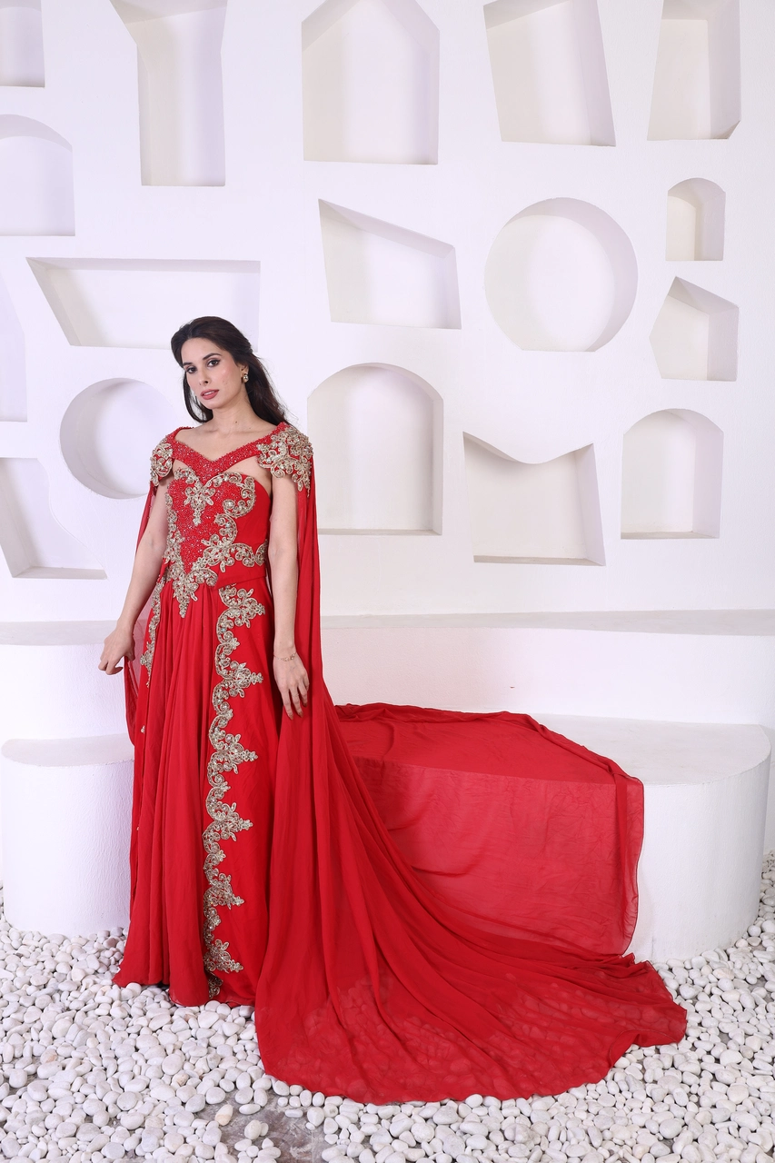 Scarlet Embellished Gown Alternate
