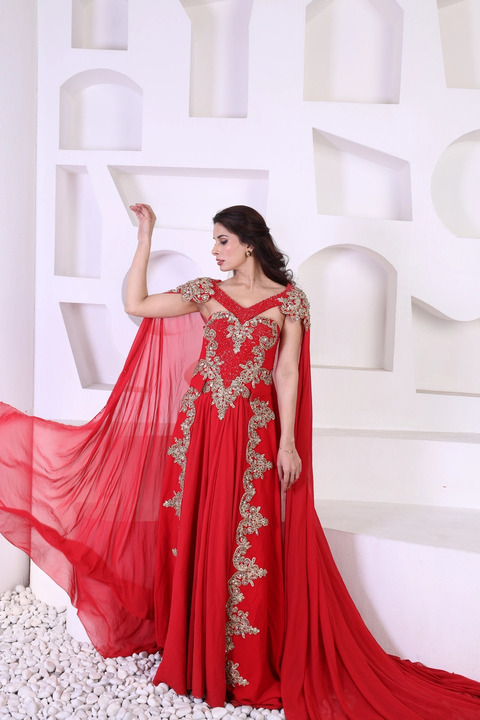 Scarlet Embellished Gown