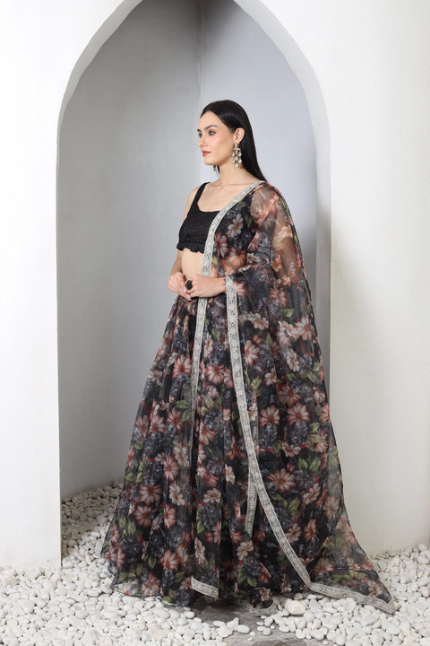Midnight Floral Lehenga Set