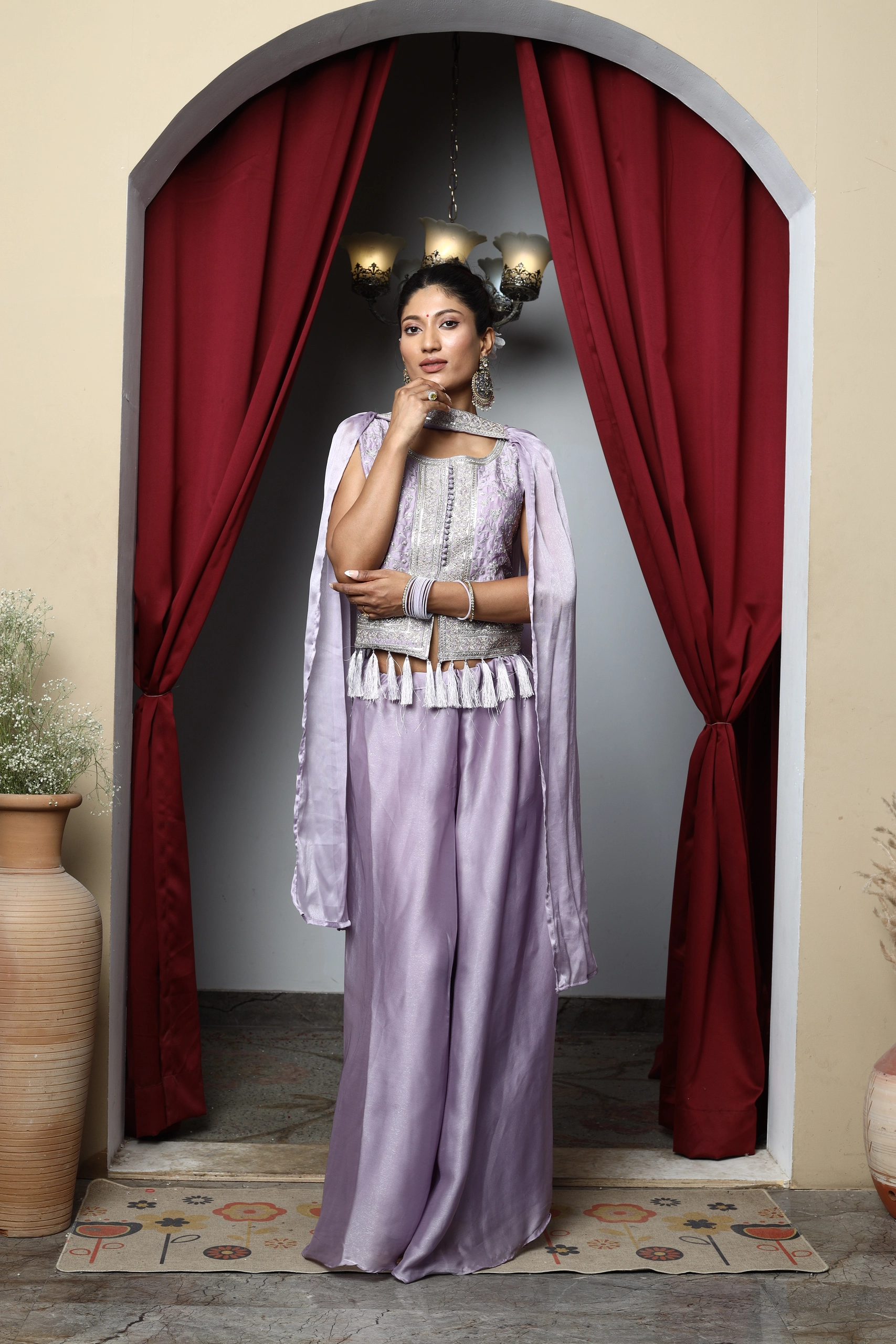 Wisteria Cape Kurta Set Alternate