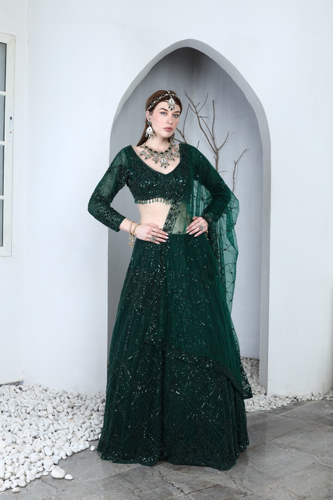 Zarelle Emerald Lehenga Set
