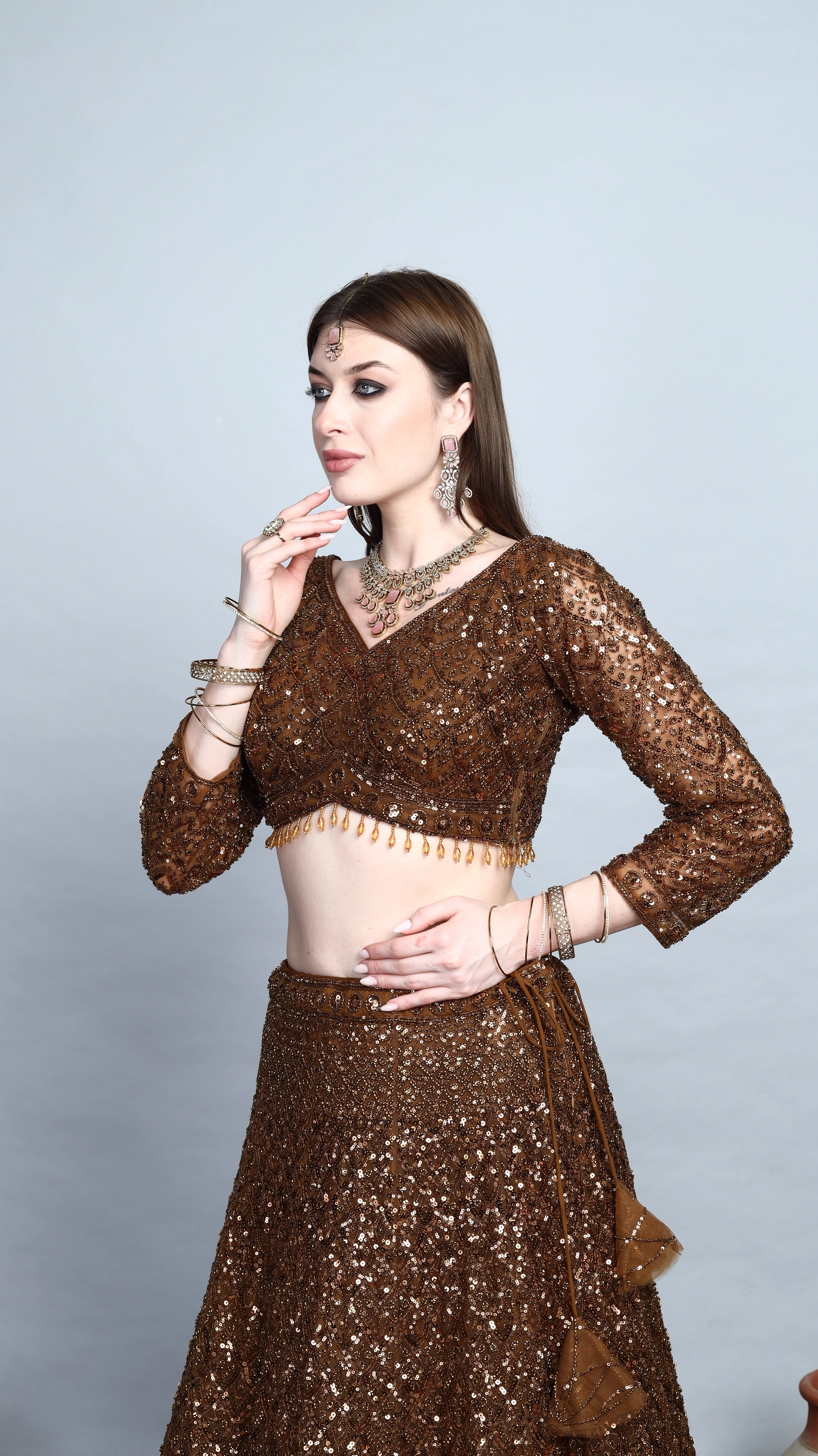 Svarn Crystal Lehenga Set Alternate