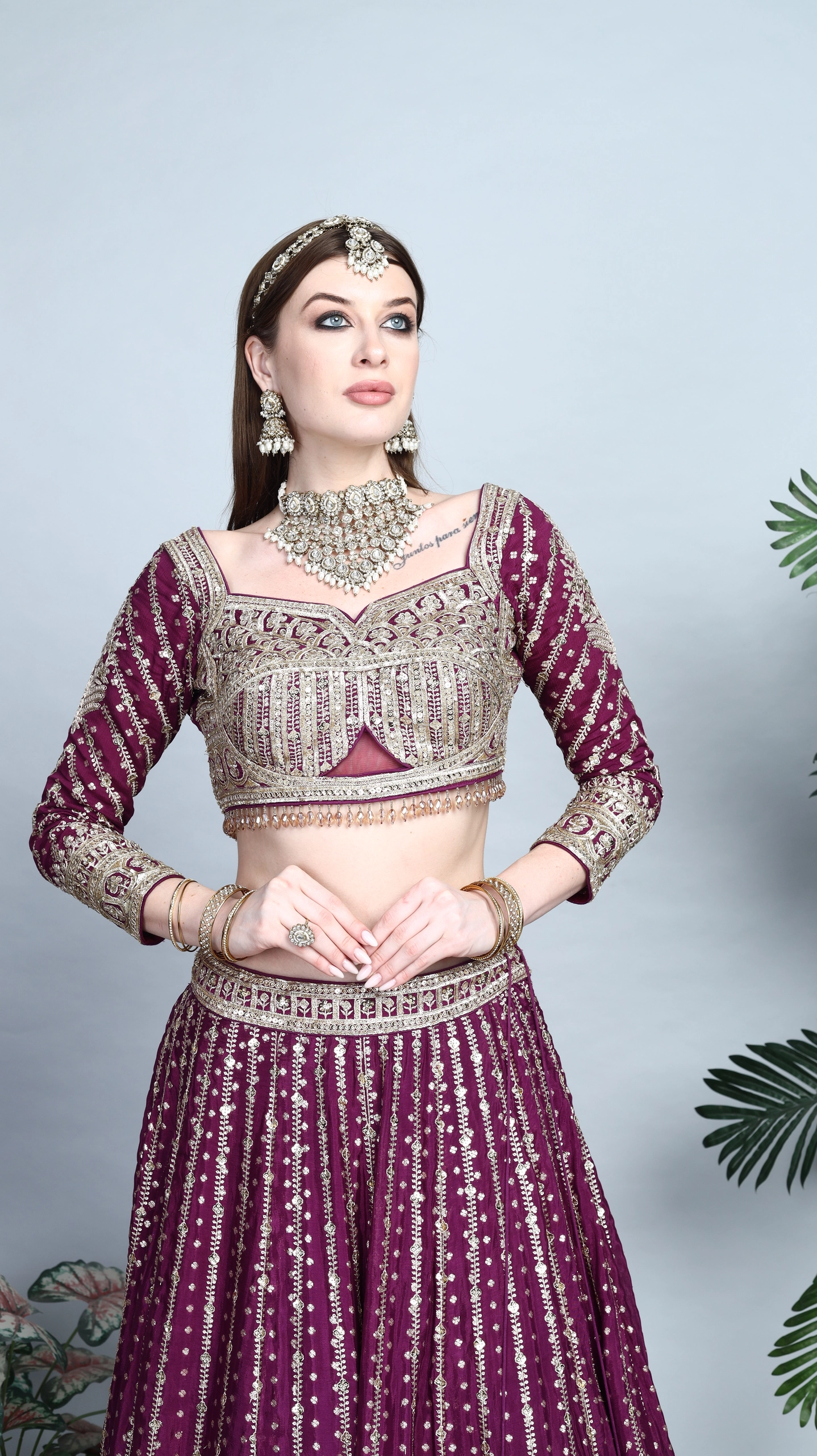 Mayukh Crystal Hand Embroidered Lehenga Set Alternate
