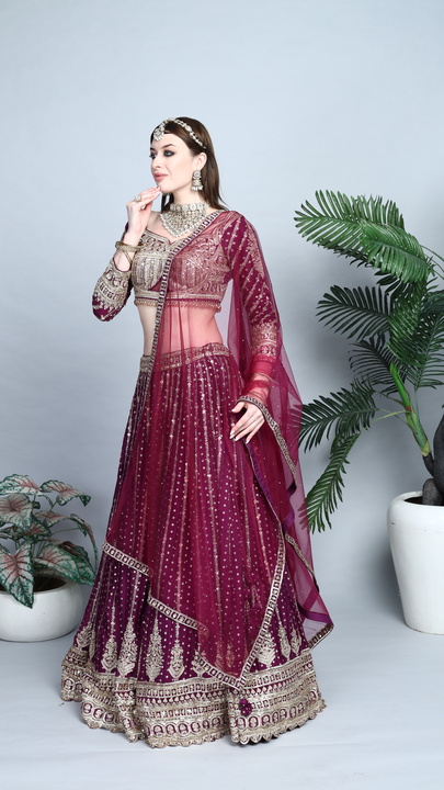 Mayukh Crystal Hand Embroidered Lehenga Set
