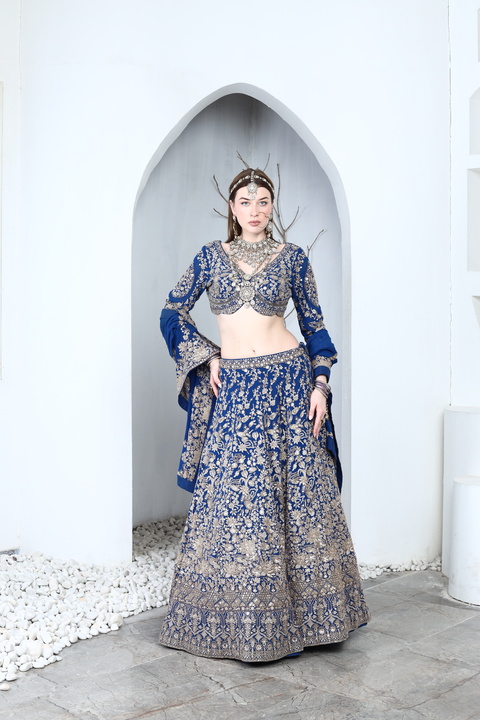 Azurelle Hand Embroidered Lehenga Set