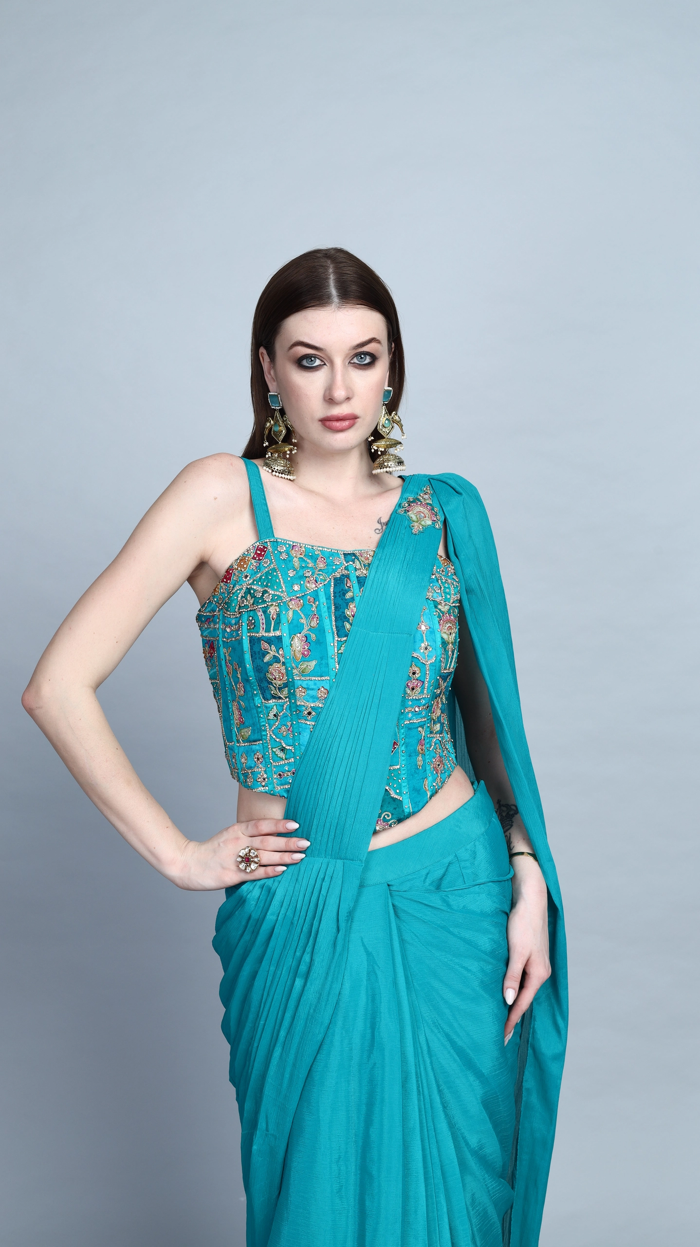 Aquavera Drape Saree Alternate