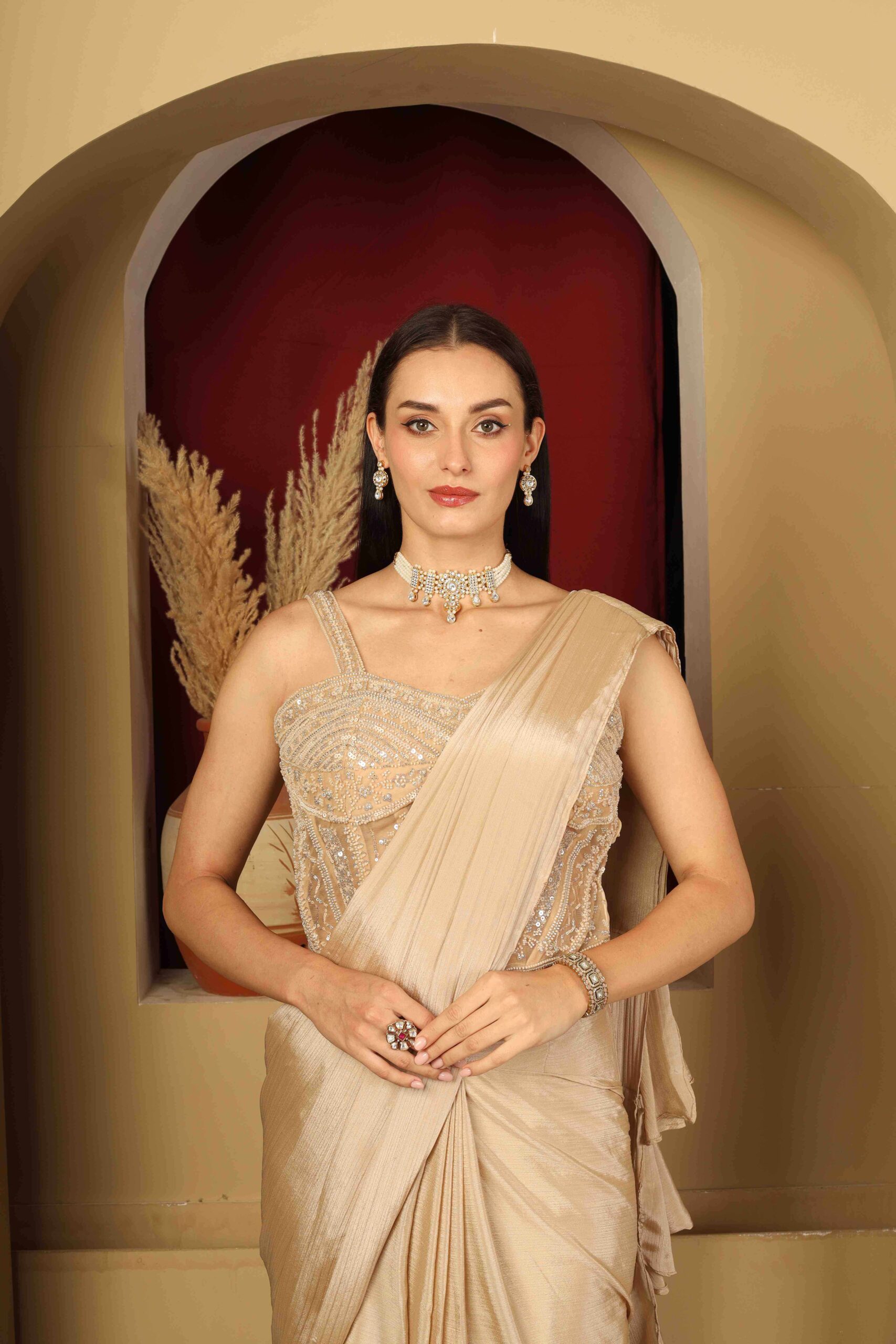 Aurelia Pearl Crystal Choker & Earring Set Alternate