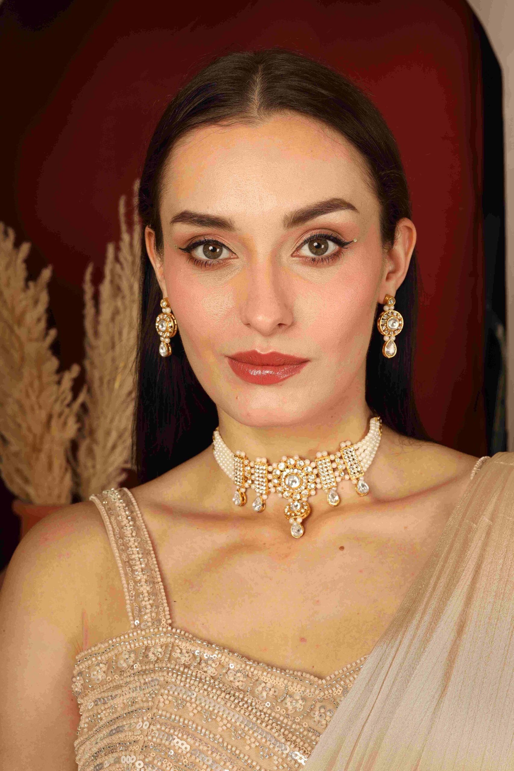 Aurelia Pearl Crystal Choker & Earring Set