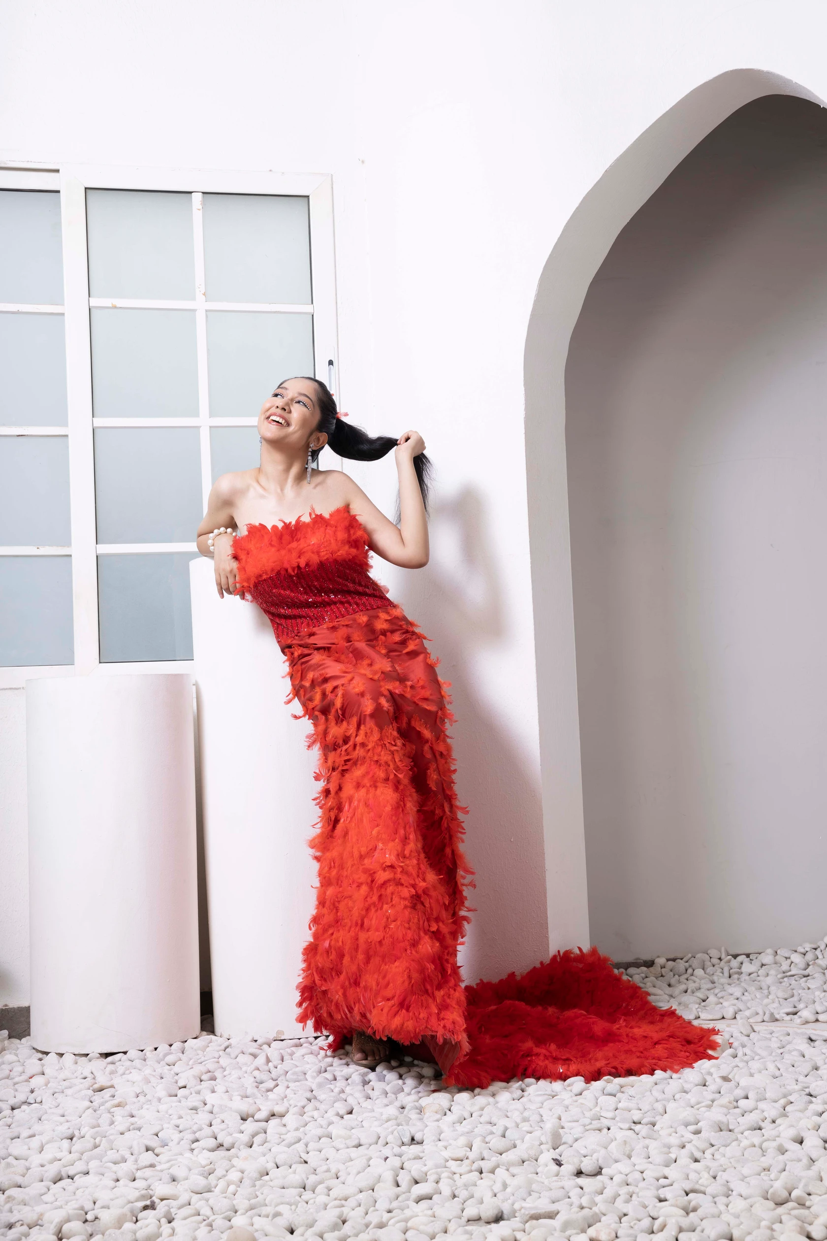 Rouge Fleur Couture Gown