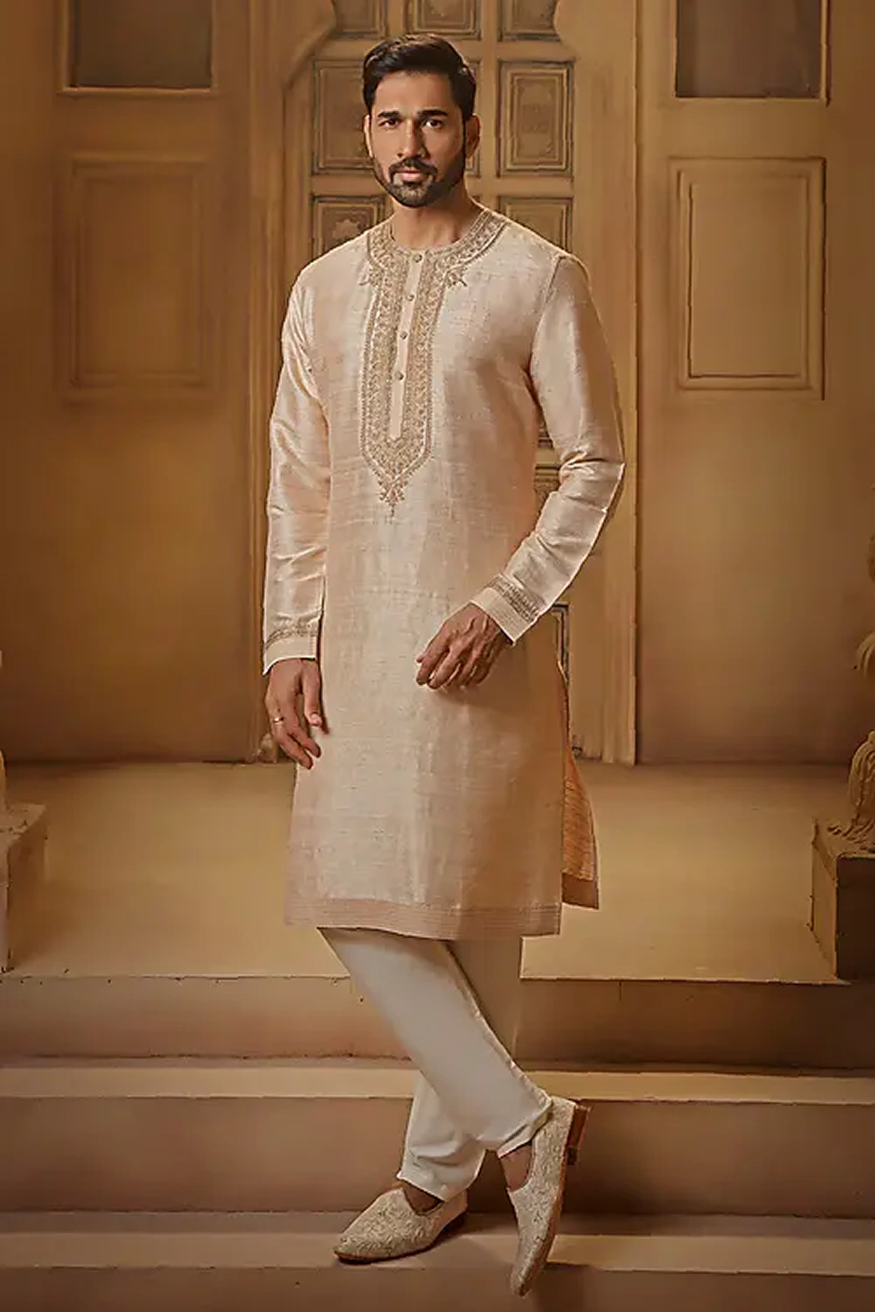 Sage Green Velvet Hand Embellished Kurta Sets