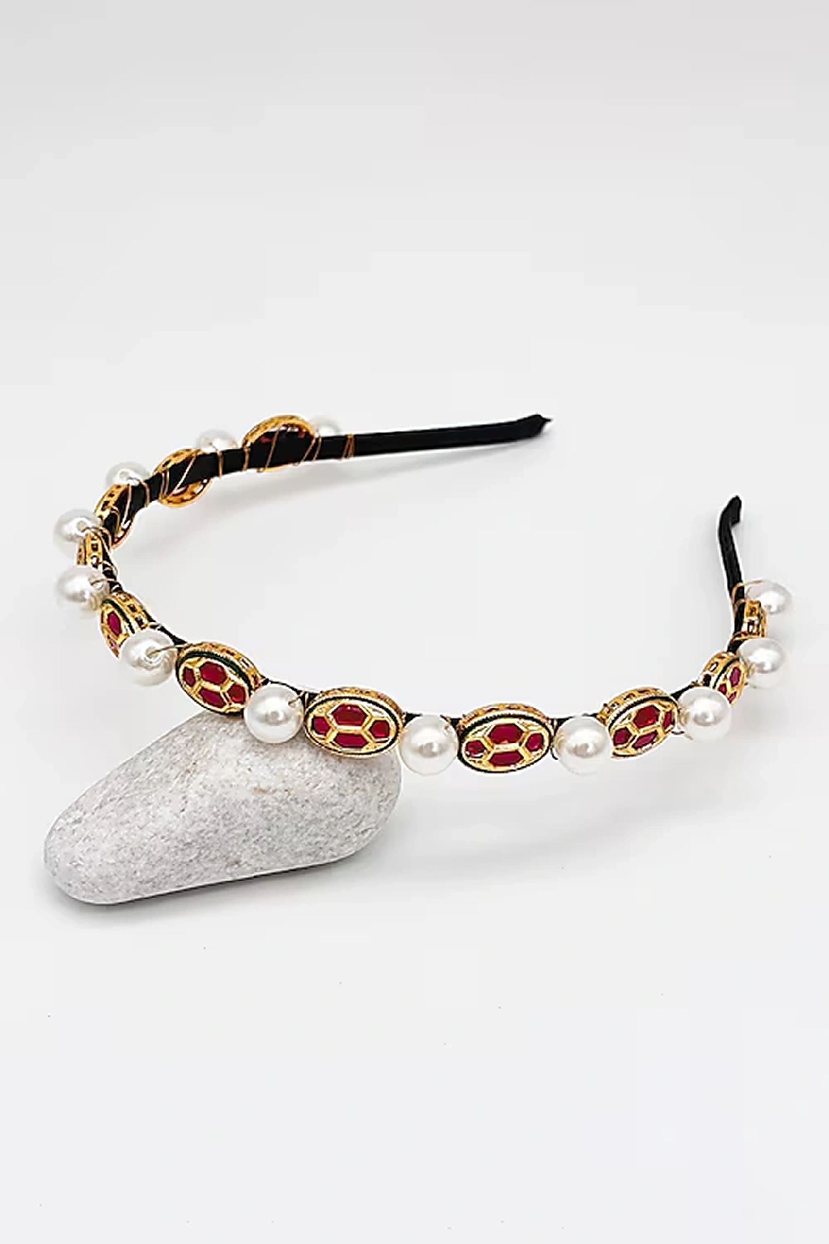 Ruby Enamel Filigree Headband