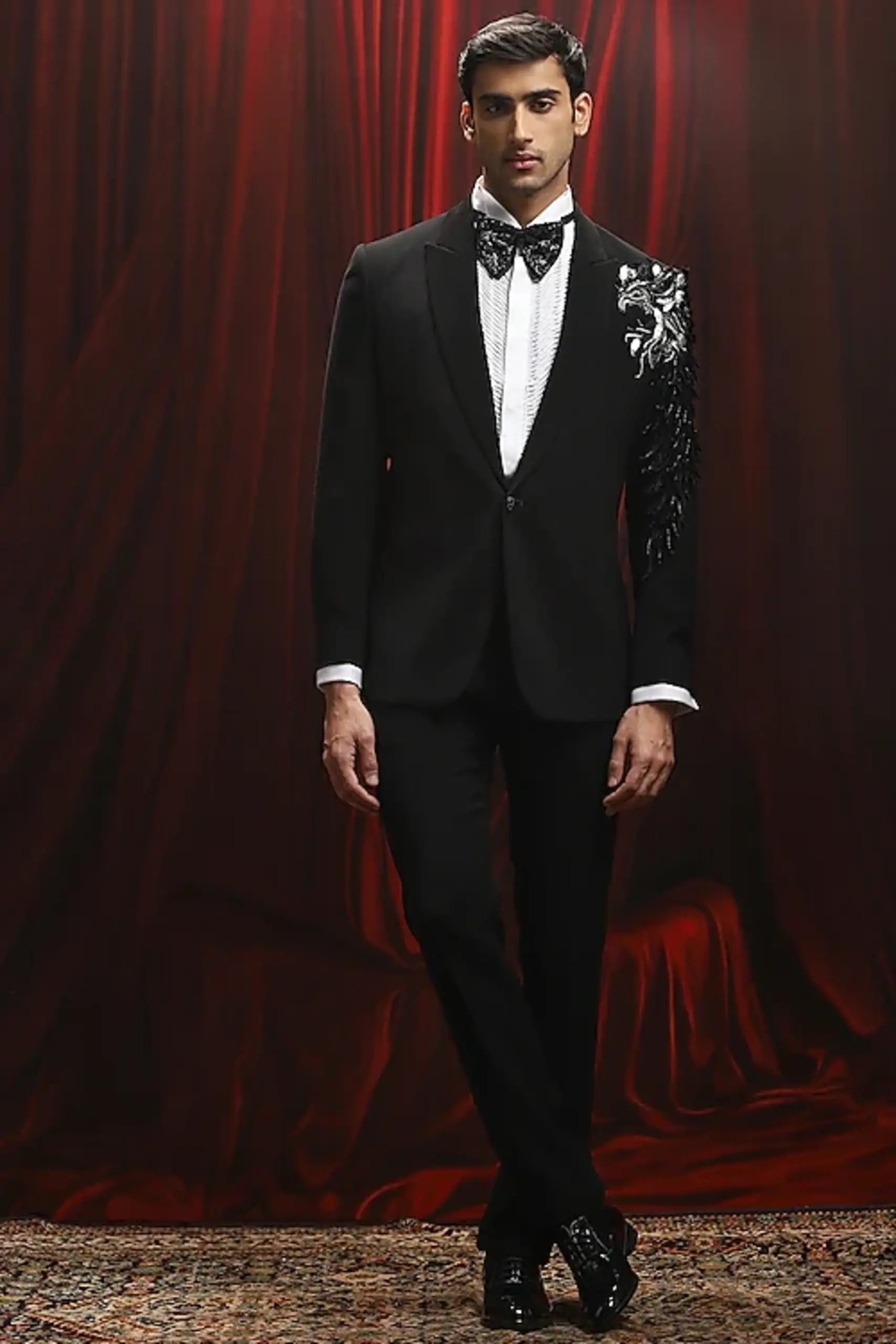 Wine Organza Thread Work Blazers